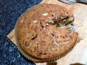 Apple and Coconut Cake - slightly undercooked example