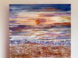Sussex sunset original art by A Howse