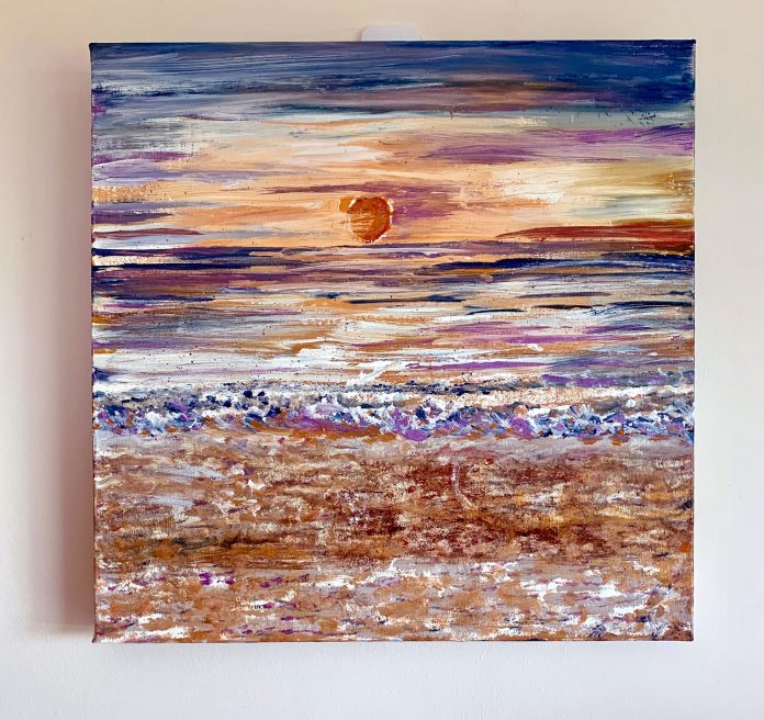 Sussex sunset original art by A Howse