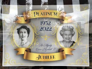 Platinum Jubilee window display West Sussex