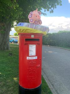 'Yarn bombed' Jubilee post box West Sussex