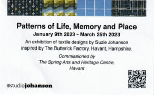 Flyer for Patterns of Life, Memory and Place by Suzie Johanson