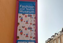 Andy Warhol exhibition poster at Fashion and Textile Museum, London SE1