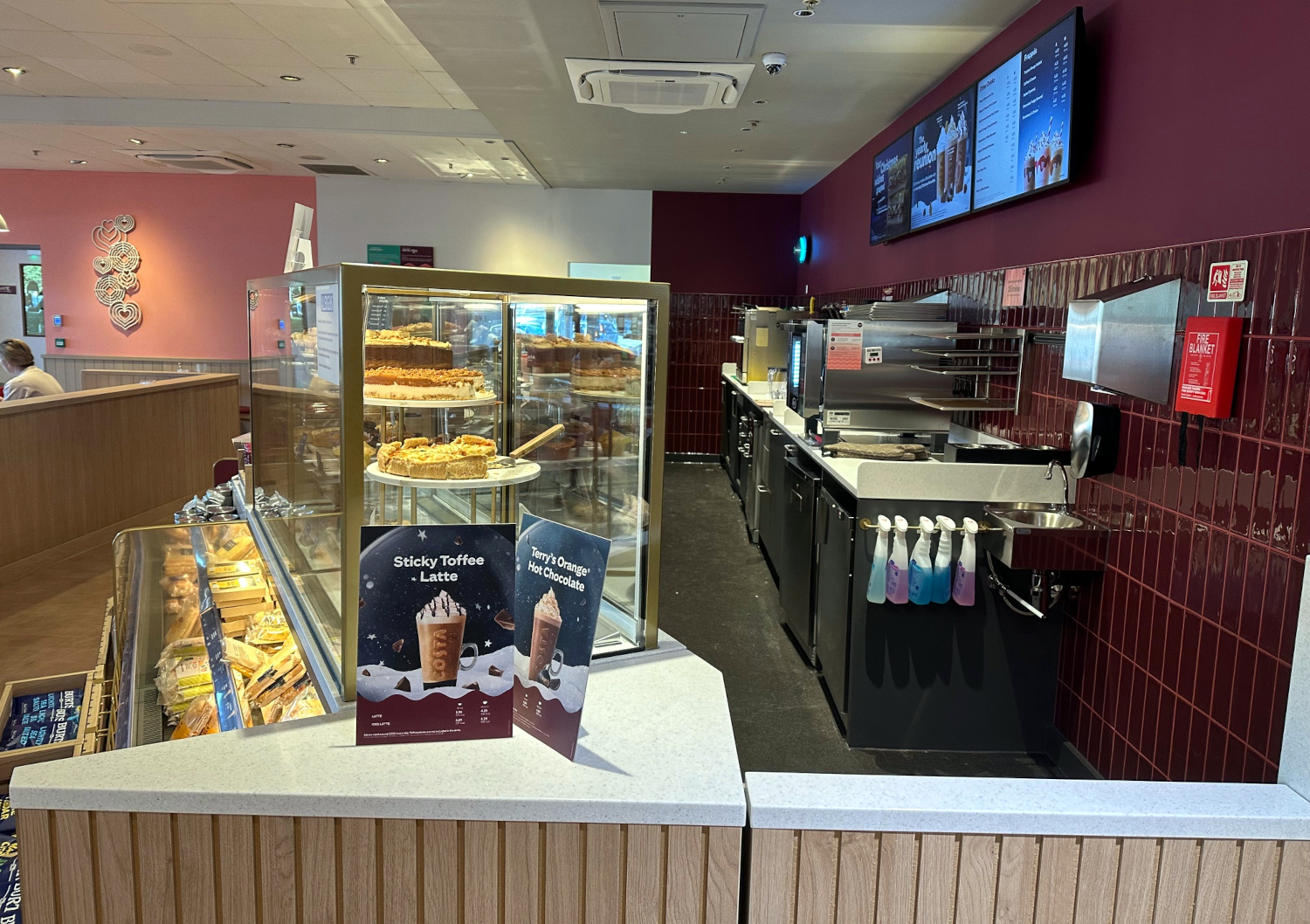 Costa coffee shop Chichester, West Sussex, ready to open. Photo by A.Howse